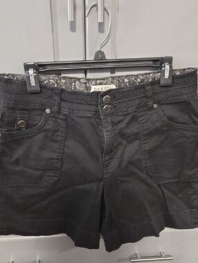 Dakota High-Waist Black Cotton Blend Shorts